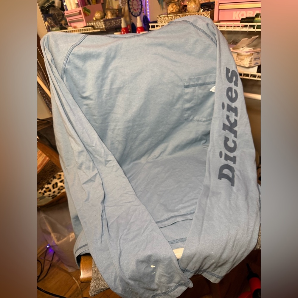Dickies Light Blue Graphic Long Sleeve Women’s Size Large Shirt